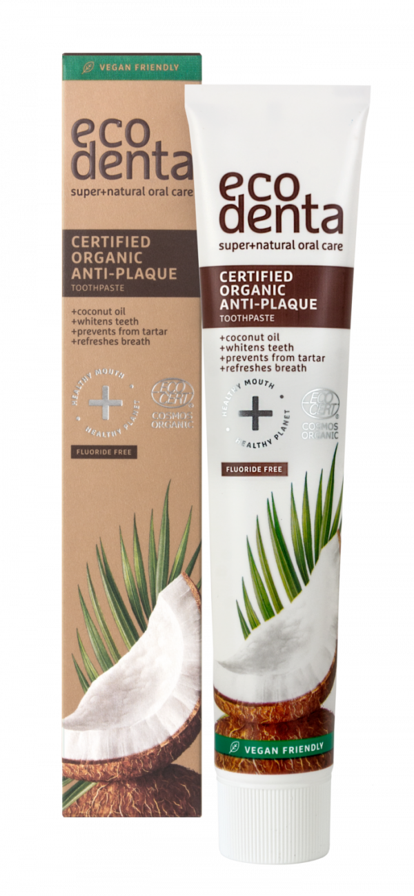 ECODENTA Certified COSMOS ORGANIC Anti-plaque toothpaste with coconut oil 75ml