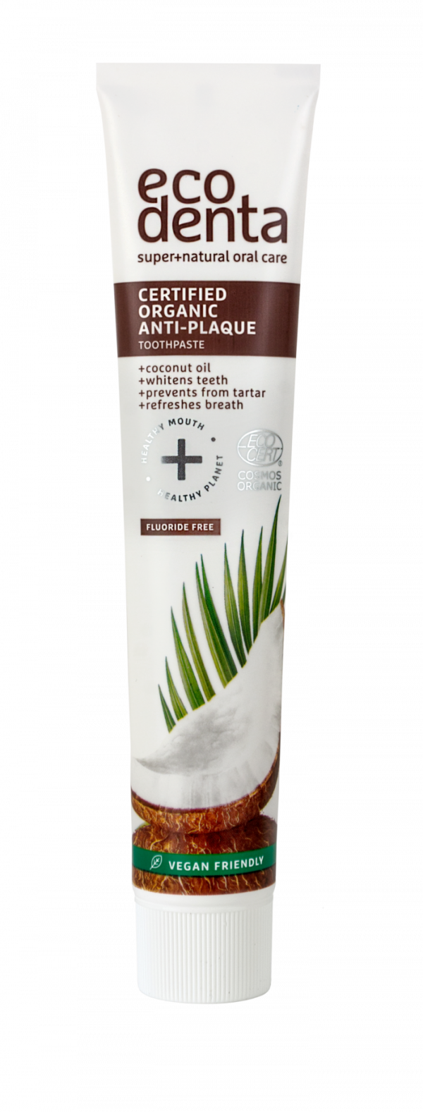 ECODENTA Certified COSMOS ORGANIC Anti-plaque toothpaste with coconut oil 75ml - Image 2