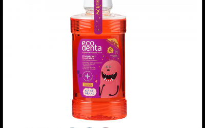 ECODENTA “KAKĖ MAKĖ” Strawberry flavoured mouthwash for kids, 3+ y.o. 250ml