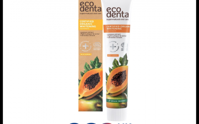 ECODENTA Certified COSMOS Organic Whitening Toothpaste with Papaya Extract – 75ml